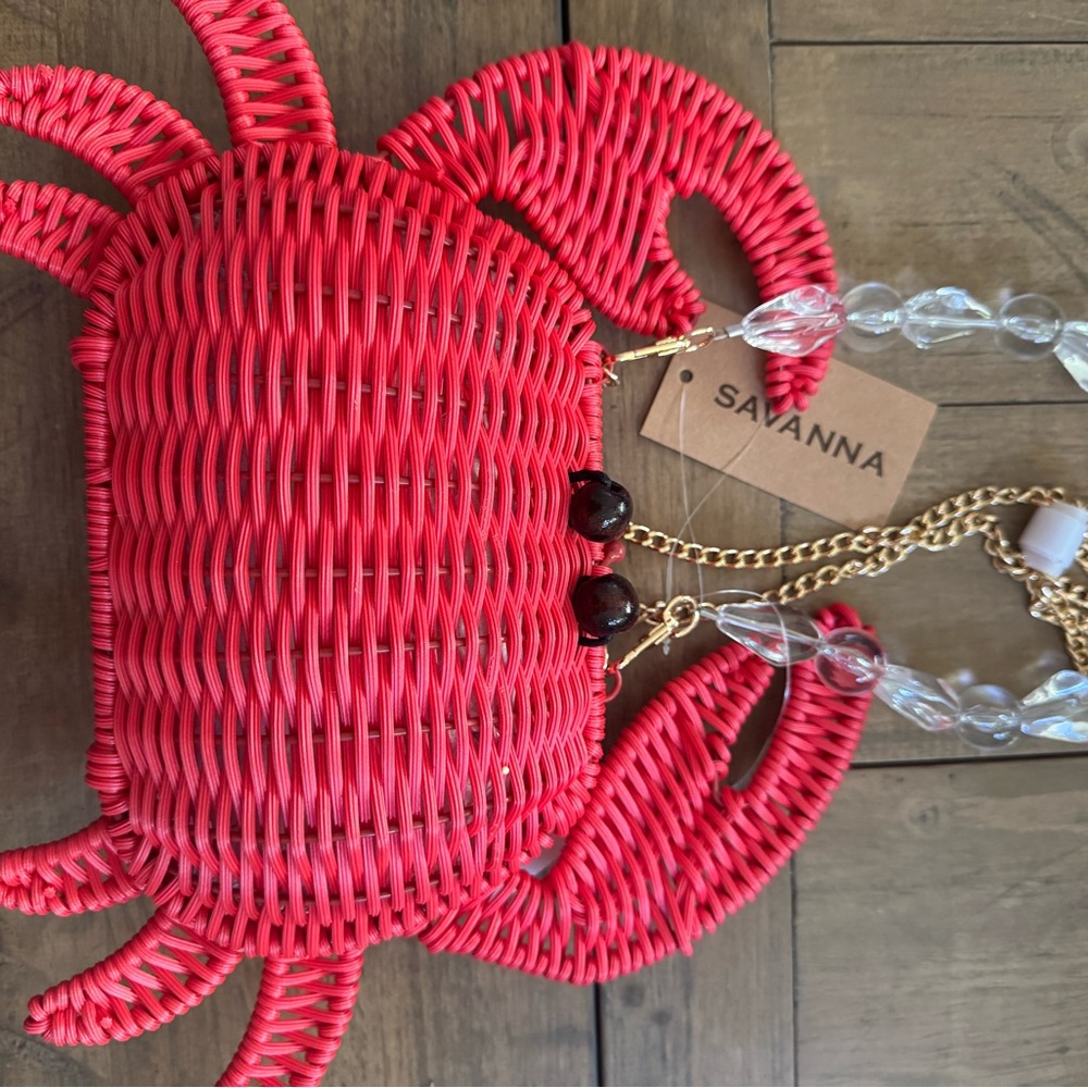 Red Woven Crab Bag